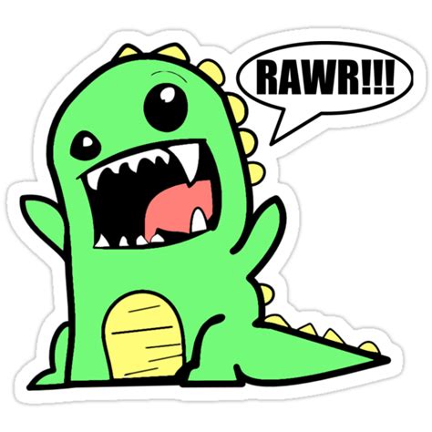 Rawr Dinosaur Stickers By Zoturner Redbubble