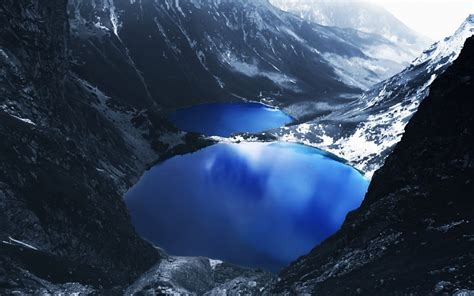 Mountain Lake Desktop Wallpaper Solution Blue