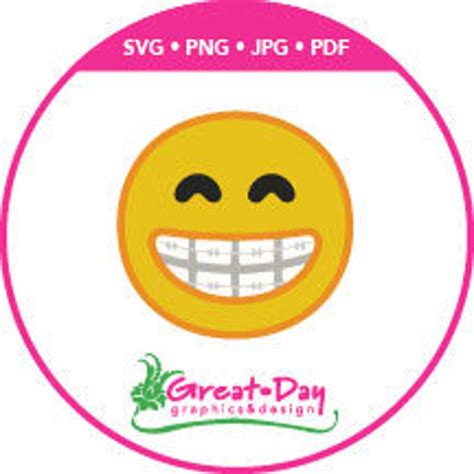 Smiling Emoji With Braces Clipart Etsy Australia