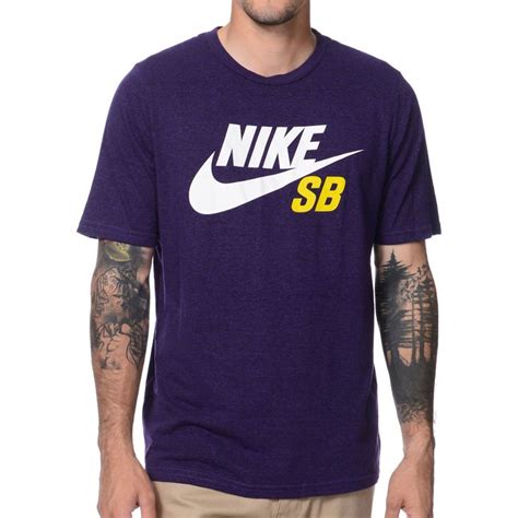 Nike Sb Qt Icon Tri Blend Purple T Shirt Zumiez Purple T Shirts