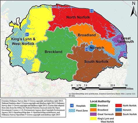 Norfolk Local Authorities With Flood Zone Overlay Download