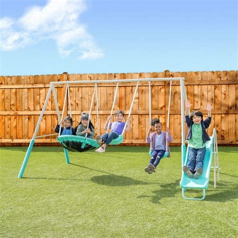 Sportspower Super Saucer Metal Swing Set With 2 Swings Saucer Swing