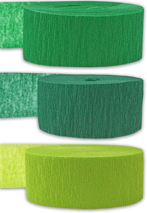 Crepe Party Streamers 9 Rolls 3 Colors 739 Ft Emerald