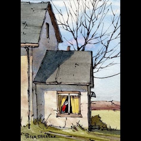 A Day For Outside In Cottage Art Watercolor Landscape Peter