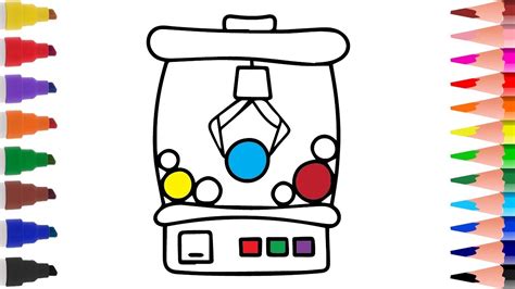 Coloring Pages How To Draw Claw Crane Game Machine Candy Learn Colors