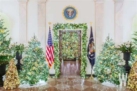 Pence, a watercolor artist, designed the family christmas card showing the entrance to the house decorated with garland and a red bow, and a. PHOTOS: The 2019 White House Christmas Decorations | Washingtonian (DC)