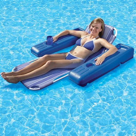 In Water Pool Lounger Floating Pool Lounge Chair Blue Interior Design Ideas