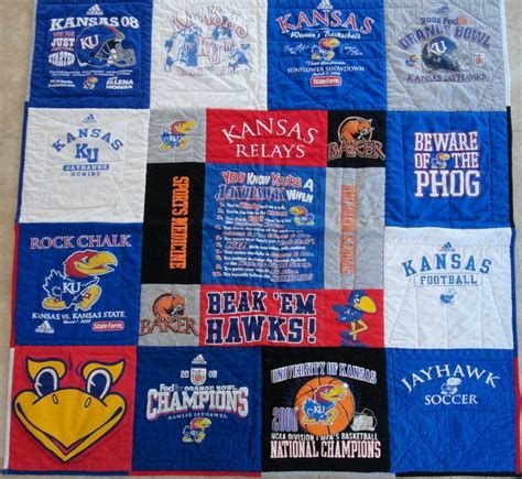 T Shirt Quilt Rock Chalk Kansas Football Quilts