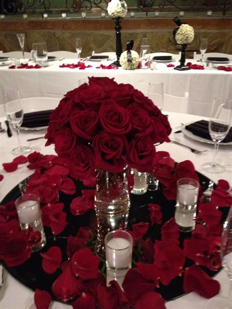 Pin By Embellish Floral Design On Low Centerpieces Red Rose Wedding