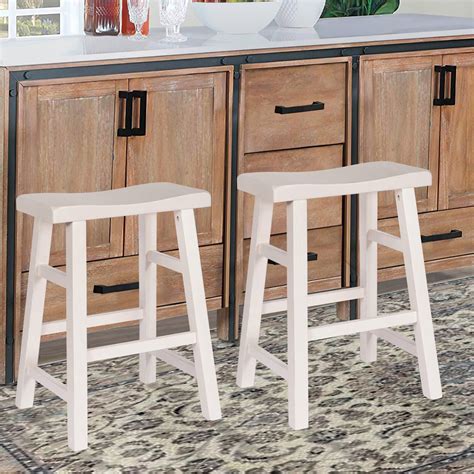 Ehemco Heavy Duty Solid Wood Saddle Seat Kitchen Counter Height