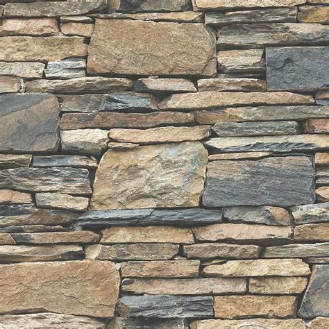 Slate Stone Wall Effect Wallpaper 50302 Today Interiors Stone