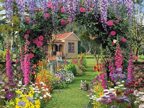 Cottage Garden World Of Flowering Plants