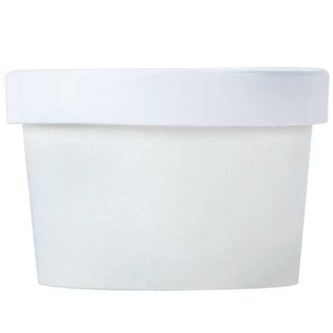 Choice 8 Oz Double Poly Coated White Paper Food Cup With Vented Paper