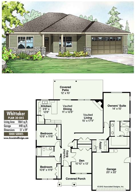 Ranch House Plan With 1598 Square Feet And 3 Bedrooms From Dream Home