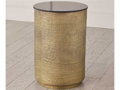 Gold Drum Table Gemoratic Hammered Gold Leaf Metal Coffee Table