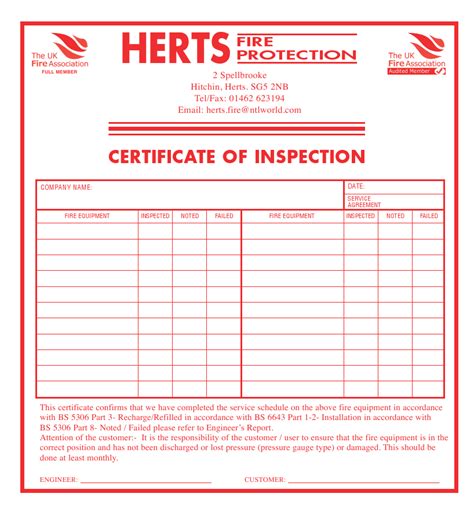 Printable Monthly Fire Extinguisher Inspection Form