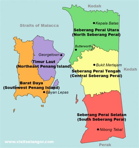 Map Of Penang State Visit Selangor