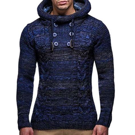 Men Warm Hooded Knitted Fashion Pullovers Sweatshirt Rockstarmen