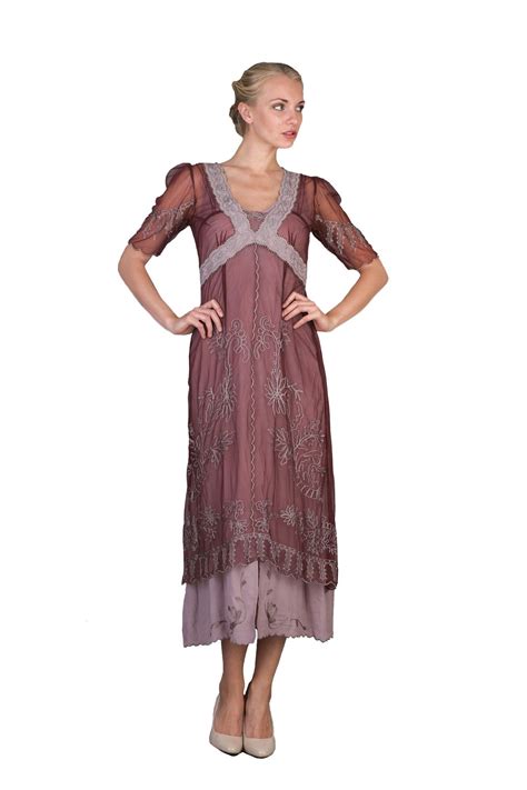 New Vintage Titanic Tea Party Dress In Garnet By Nataya Sold Out