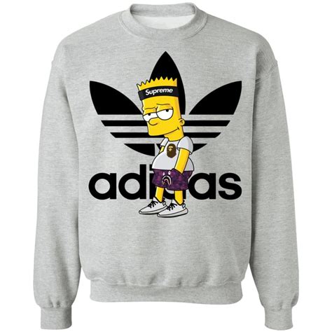 Supreme Bart Simpson With Adidas Yeezy Shirt T Shirt Hoodie Tank Top Sweatshirt Yeezy