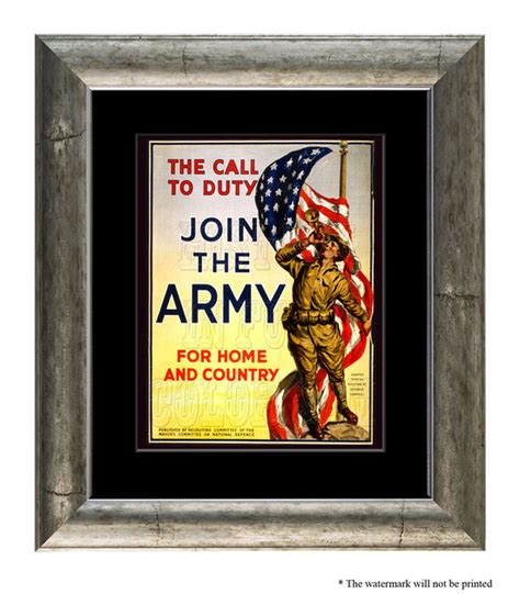 History In Full Color 11x14 The Call To Duty Join The Army For