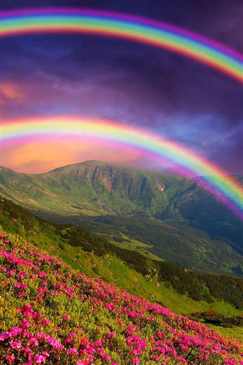 Double Rainbow Wallpaper Rainbow Landscape Iphone Wallpaper
