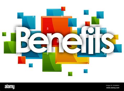 Benefits Word In Rectangles Background Stock Photo Alamy