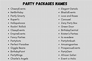 185 Clever and Catchy Party Packages Names Ideas (2024)