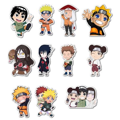 Anime Character Naruto Chibi Sticker Decals Pack Of 11 Vinyl