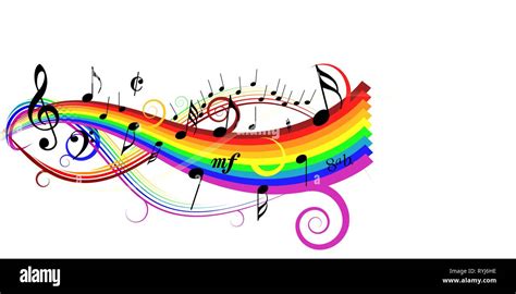 Rainbow Music Notes Background