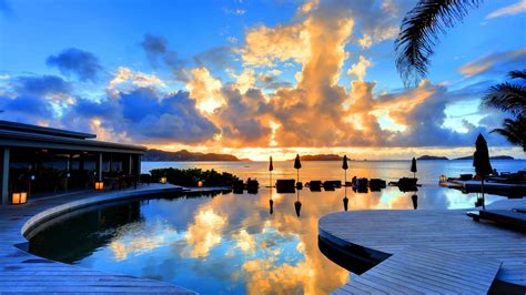 Wallpaper St Barth 5k 4k Wallpaper 8k Hotel Christopher Sunset Pool Travel Tourism