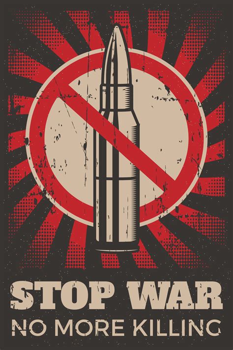 Stop War Message Retro Poster 8342128 Vector Art At Vecteezy