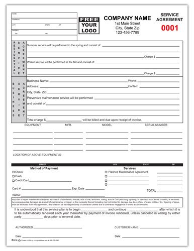 Hvac Service Agreement Form