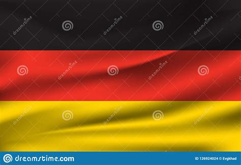 Realistic Waving Flag Of The Germany. Fabric Textured Flowing Flag,vector EPS10 Stock ...