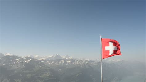 National Flag Of Switzerland Waving Stock Footage Video 100 Royalty