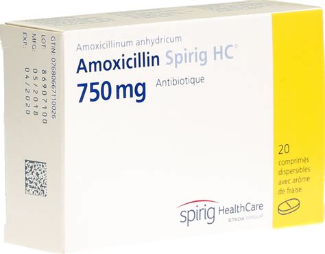 Amoxicillin Spirig Hc Disp Tabletten 750mg 20 Stück In Der Adler Apotheke
