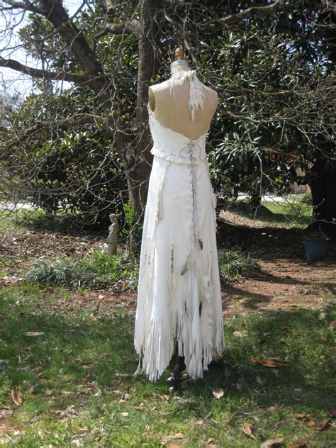 White Leather Wedding Dress Native American By Hippiebride On Etsy Wedding In Native
