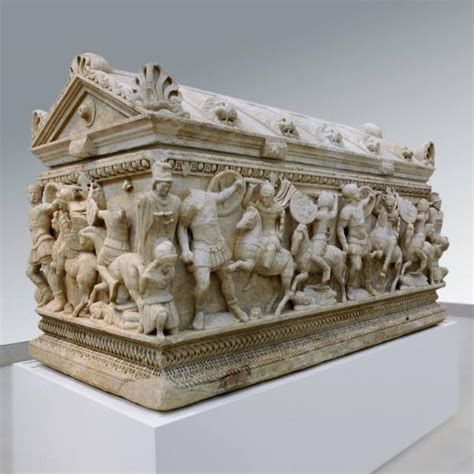 Sarcophagus Depicting A Battle Between Soldiers And Amazons Warrior Women All Works The