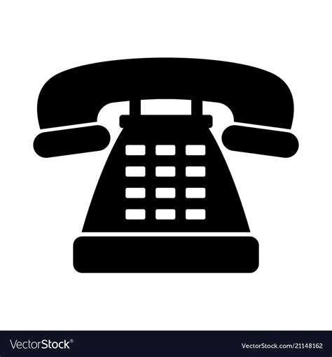 Telephone Silhouette Business Icon Royalty Free Vector Image