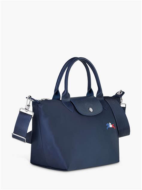 Longchamp Le Pliage Collection Tres Paris Top Handle Bag, Navy at John Lewis & Partners