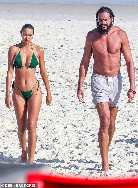 Lais Ribeiro Makes A Splash In Green Bikini During Rio De Janeiro Beach Day With Husband Joakim Noah