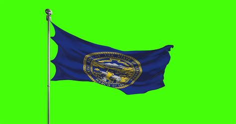 Nebraska Estado Bandera Ondulación En Croma Llave Antecedentes Une