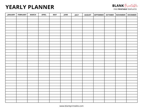 Yearly Planner Printable 2022 2023 2024 One Year Planner Template