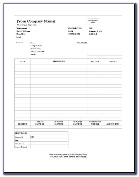 Billing Statement Amazon Template