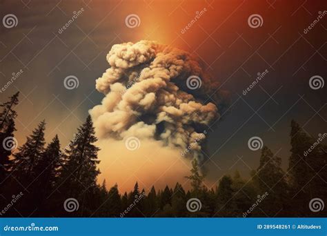 Forest Fire Smoke Plumes From A Distance Stock Image Image Of Climate