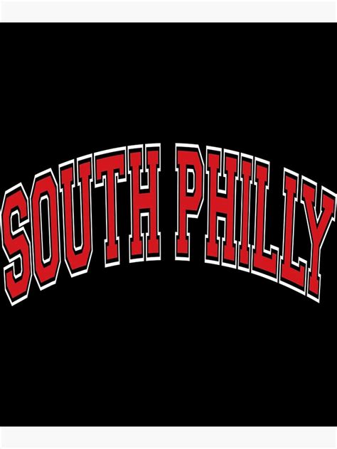 South Philly Philadelphia Pa Varsity Style Red Text Poster For Sale