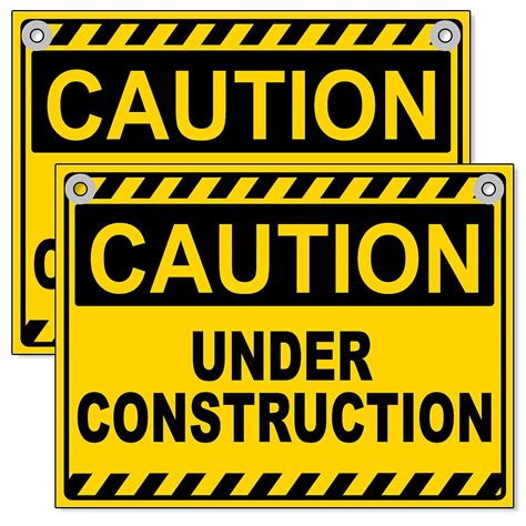 Buy 2 Pc Under Construction Sign 12 X 8 Coroplast Caution Area Under
