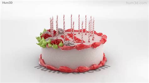 Birthday Cake 3d Model By Youtube