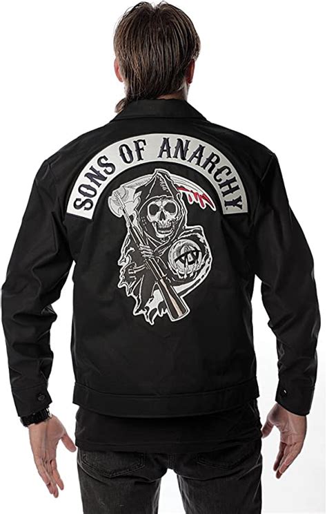 Sons Of Anarchy Mechanics Jacket Black Grim Reaper Logo Patch At
