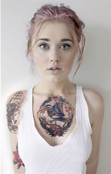 1001 Ideas For Beautiful Chest Tattoos For Women Edgiest Piercings Cute Ear Piercings Tumb